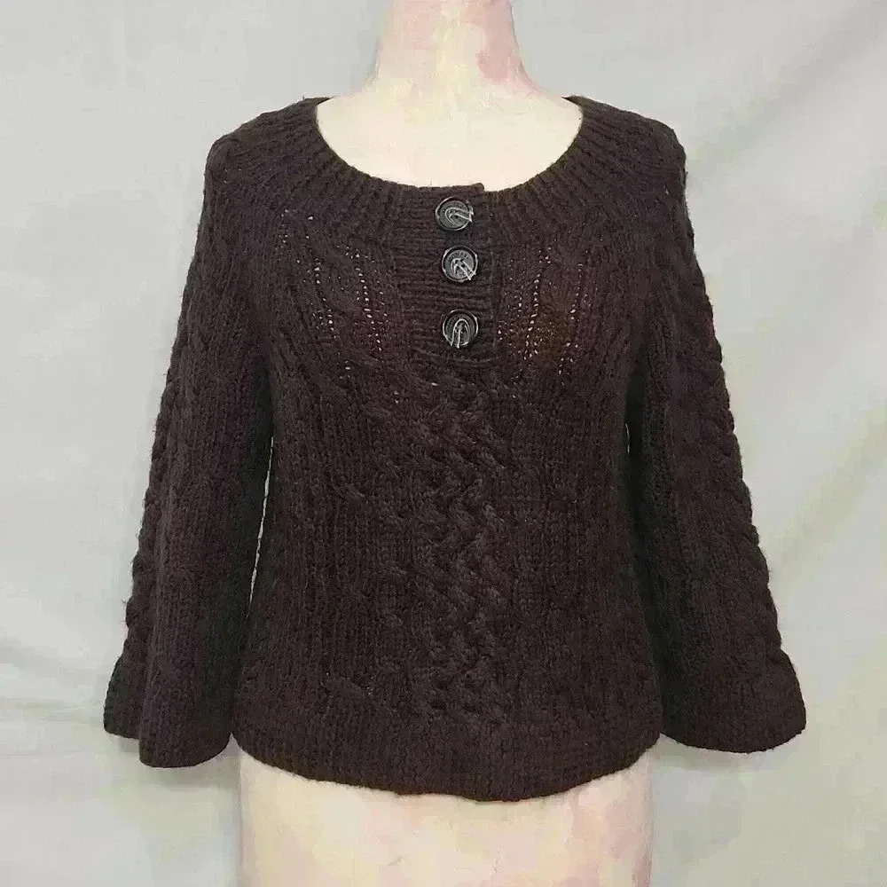 MICHAEL Michael Kors Cable Knit Bell Sleeve Sweater